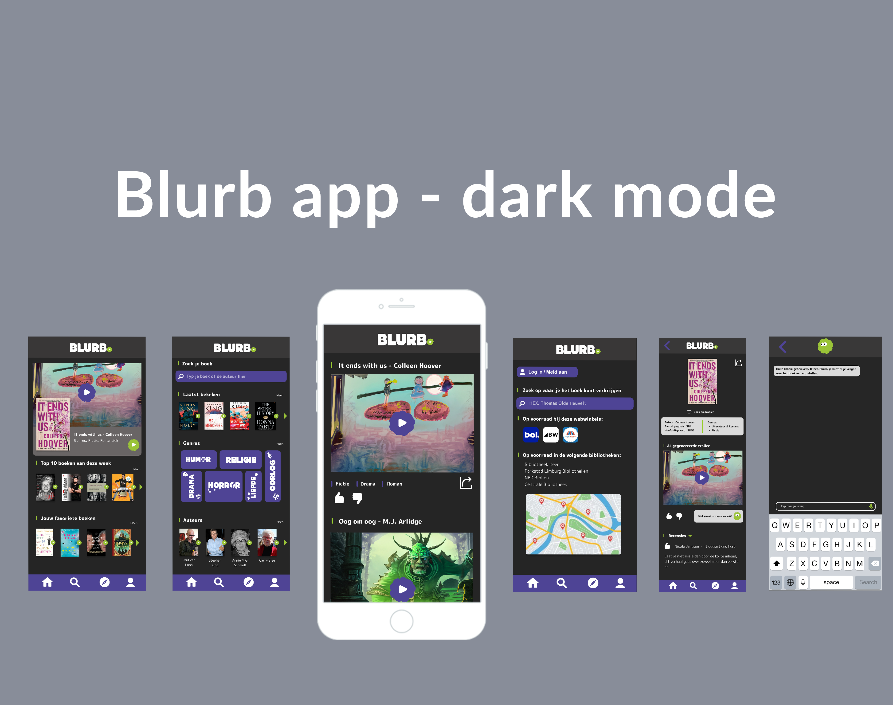 Blurb app - dark mode